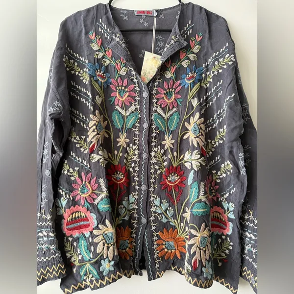 Johnny Was CASSIA BUTTON DOWN BLOUSE - Image 2