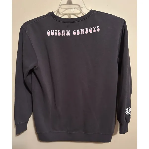 Love For Humanity Women's XS Sweatshirt Ultra Fleece Outlaw Cowboys Gray Comfort - Image 2