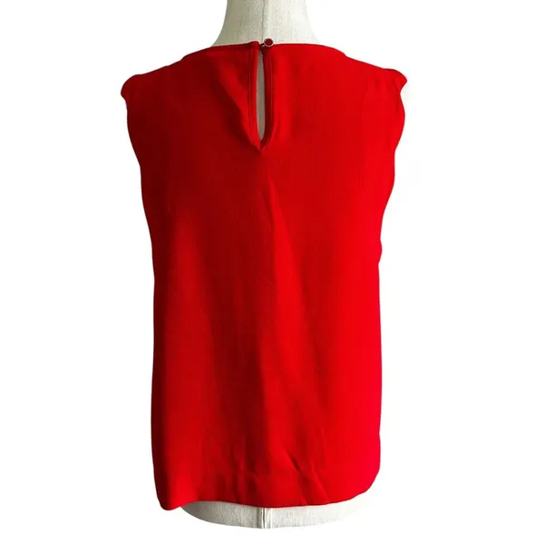 Monteau Red Sleeveless Blouse Women Top Size Large | 58-17 - Image 2