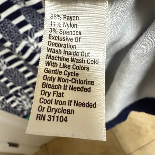 Crown & Ivy Navy Blue White Stripe Cayo Coco‎ Pineapple Sleeveless Dress S - Image 4