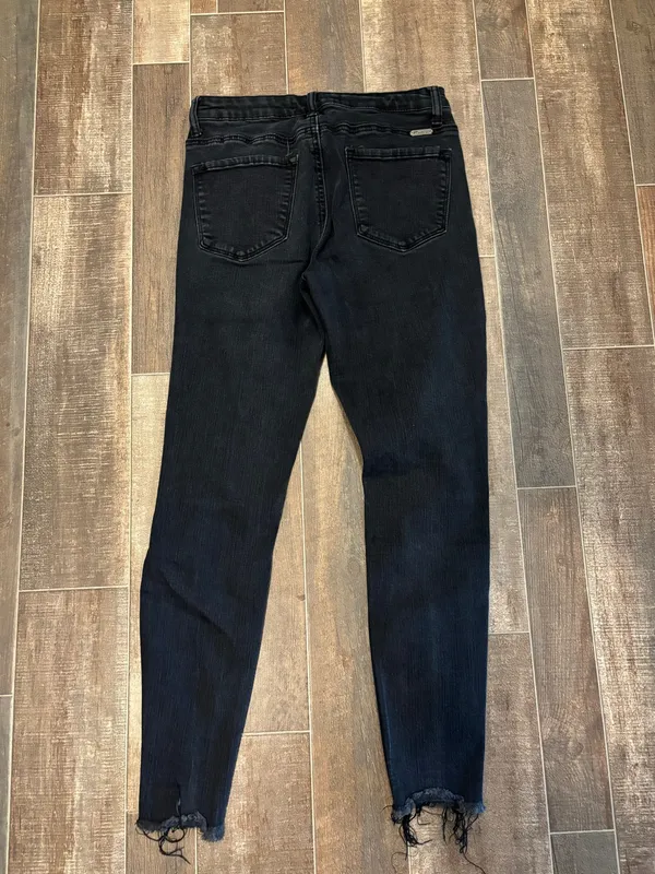 KanCan Hazy Mid Rise Ankle Skinny Distressed Black Jeans - Image 5