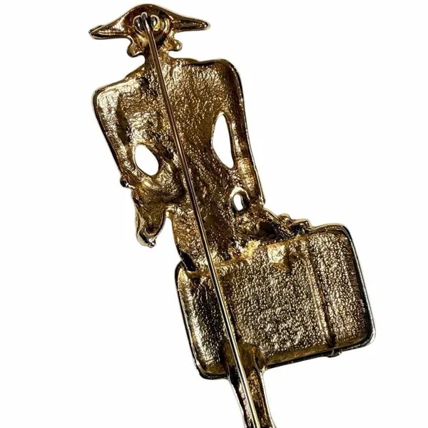 Figural Traveler Brooch Gold Tone - Image 8