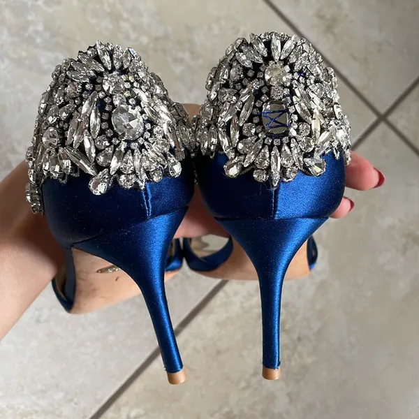 Size 7 Celeste badgley mischka Blue Open toe Heels - Image 6