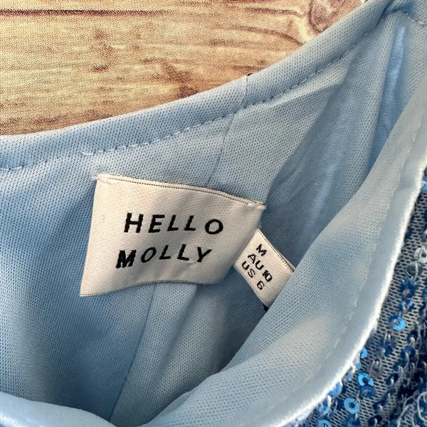 Hello Molly Dress Women’s Size Medium Blue Twilight Dancer Sequin Mini NWT - Image 3