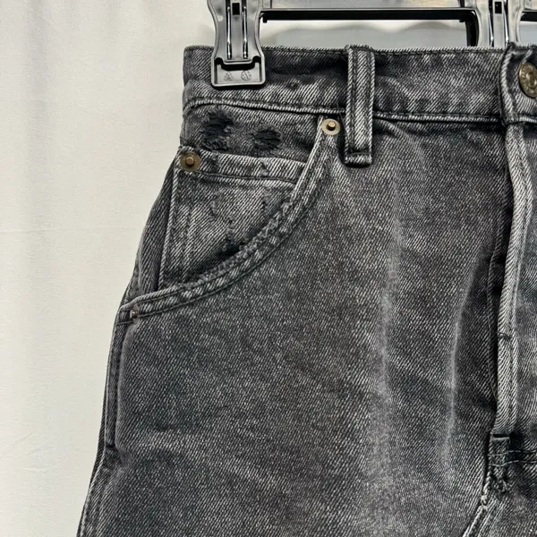Free People We The Free Brea Denim Mini Skirt 24 XS Black Grunge Goth Edgy - Image 6