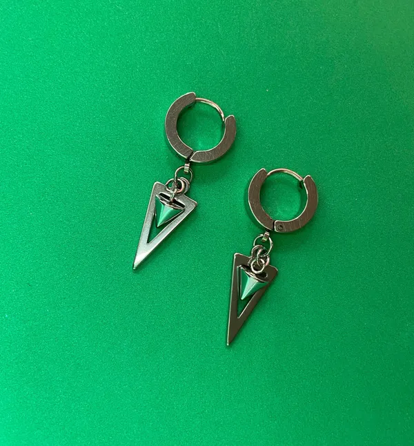 Titanium Steel Spike Dangle Drop Earrings for Men Women,Punk Hip Hop Earrings - Image 5