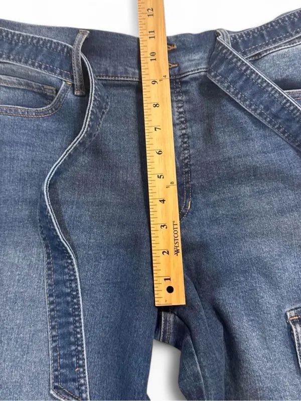 sofia by sofia vergara Dark Blue Wide Leg Cargo Jeans with Tie Belt - Image 7
