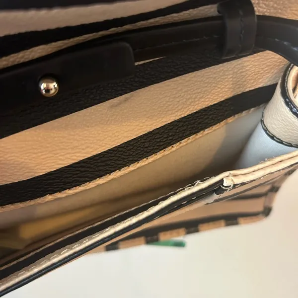 Kate Spade Purse 👜 - Beige and Black Stripe - Image 3