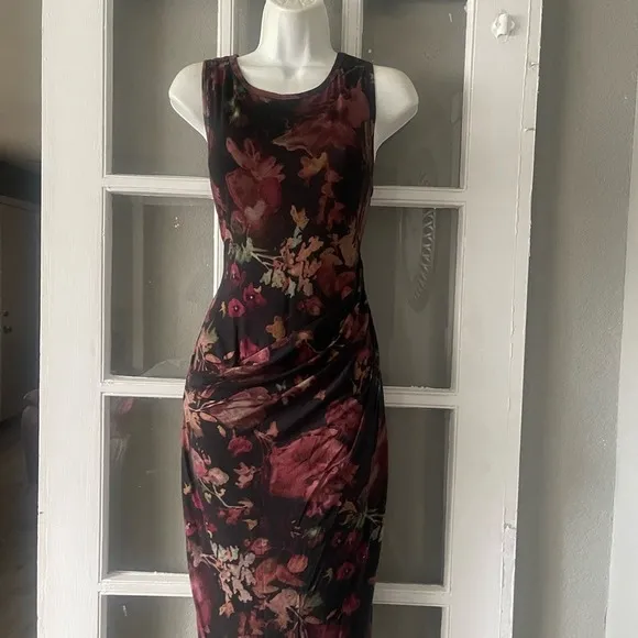 Peruvian Connection Floral Midi Ruched Dress - Image 2