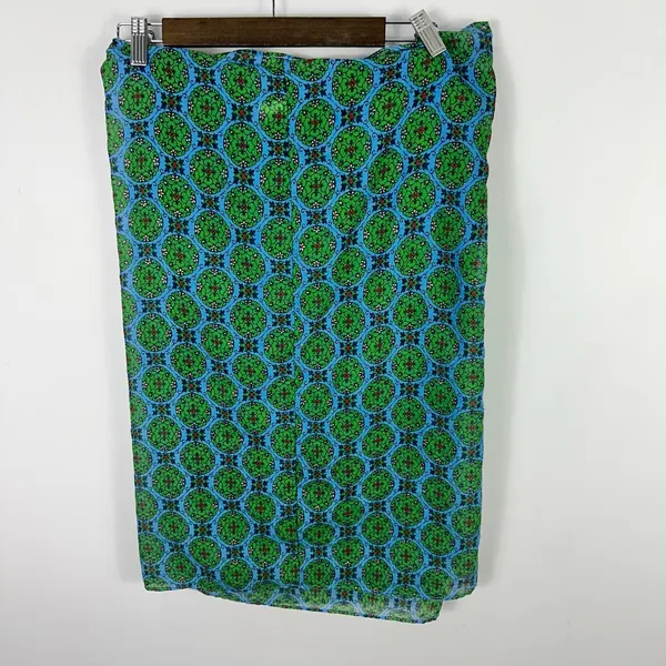 Aerie Green Blue Boho Floral Print Infinity Scarf Lightweight Sheer One‎ Size - Image 3