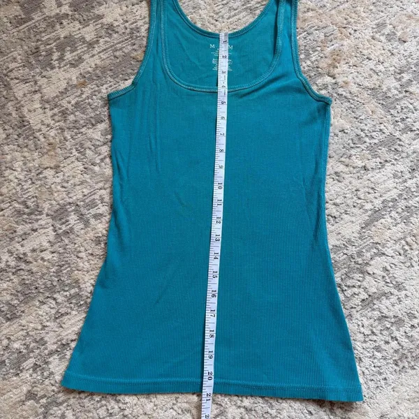 vintage y2k fairy indie boho blue/teal ribbed tank top size medium 100% cotton - Image 6