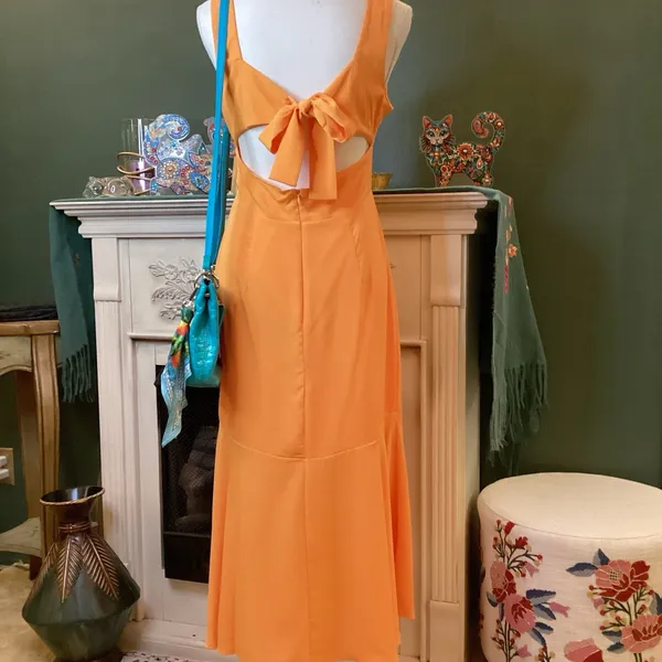GB Orange‎ Midi Dress With Square Neckline From Dillard's - Image 2