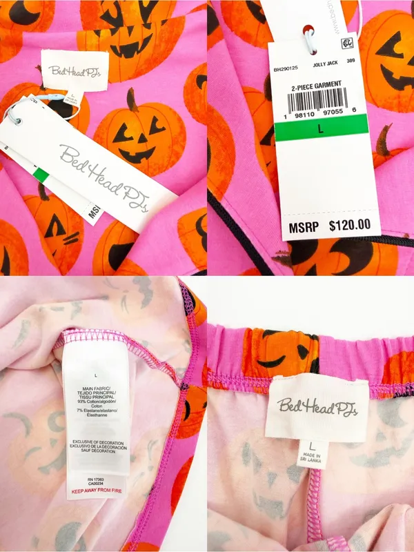 BedHead PJs Jolly Jack-O-Lantern Long Sleeve Classic Stretch Jersey Pajama Set - Image 16