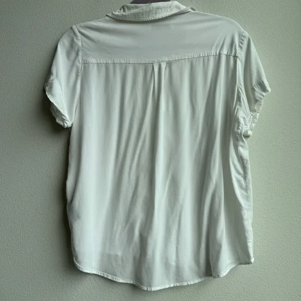 Samsoe Samsoe Office Career Shirt Womens Medium Majan Short Sleeve Shirt White - Image 8