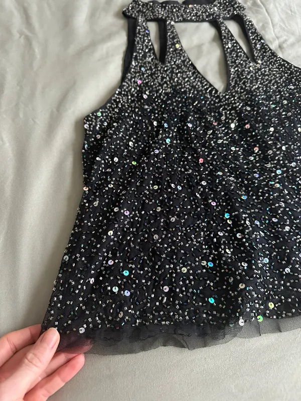 Anthropologie Sequin High Neck Tank Top - Image 2