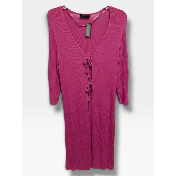 Lane Bryant 18/20 Pink Ribbed Double Tie Front Duster Cardigan NWT Berry NEW - Image 2
