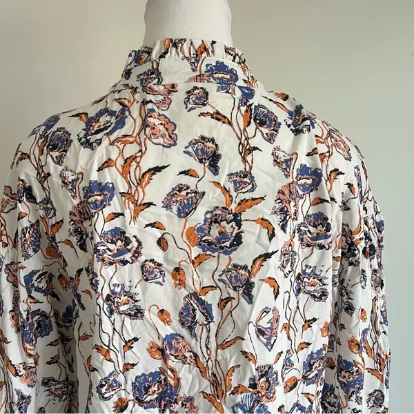 Anthropologie Porridge Keegan Ruffled Floral Babydoll Blouse Small Long Sleeve - Image 9