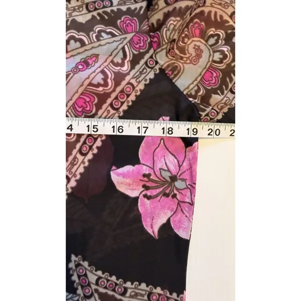 Vintage 70s Women’s Shirt Paisley Gogo Mod‎ Disco Hippie Button Sheer Size Med - Image 9