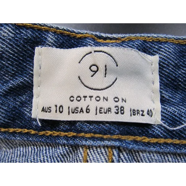 Cotton On 91 Denim Mini Skirt Blue Stone Acid Wash High Rise A Line Retro 6 - Image 3