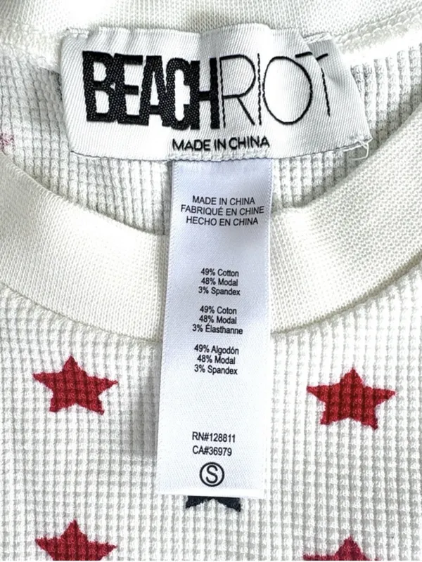Like New BEACH RIOT Bay Thermal Sleep Set Americana Star Pattern Size Small - Image 8