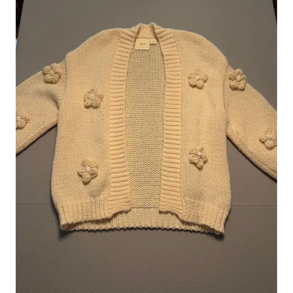 Maeve Anthropologie The Susannah 3D Floral Knit Cardigan Sweater Women One Size - Image 10
