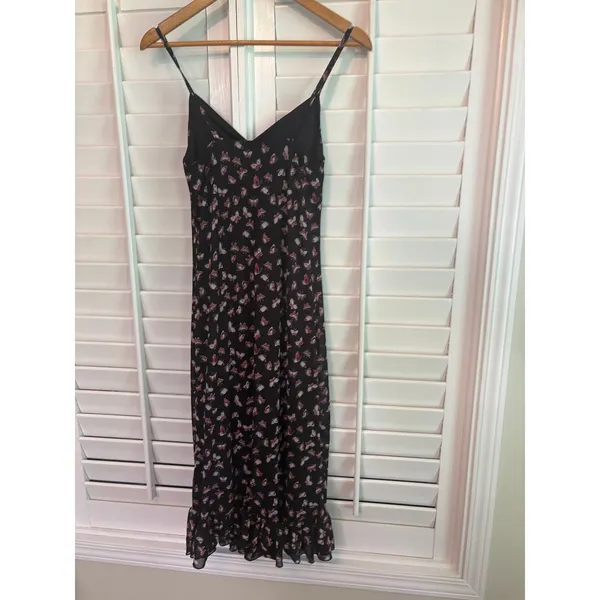 Ultra‎ Flirt Black Butterfly Pattern Mesh Dress Medium - Image 2