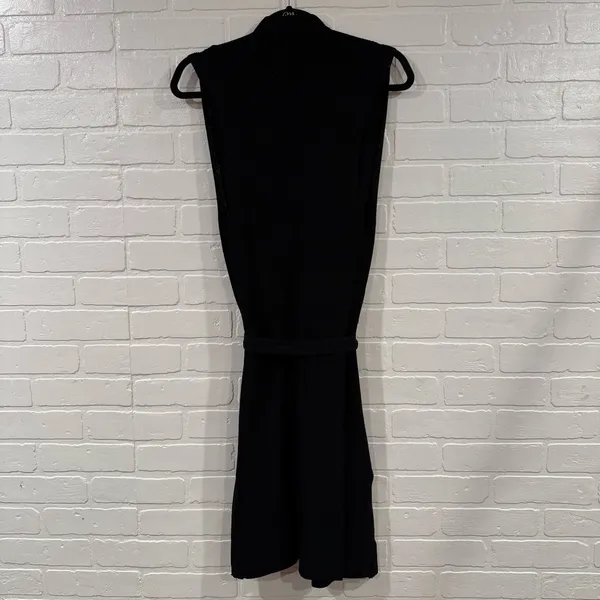 Calvin Klein Black Belted Sleeveless Cardigan Belted Duster - Image 8