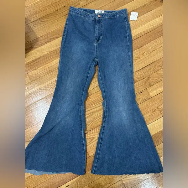 We The Free People Size 28 Just Float On Flare Jeans Bell Bottom Jericho blue - Image 9