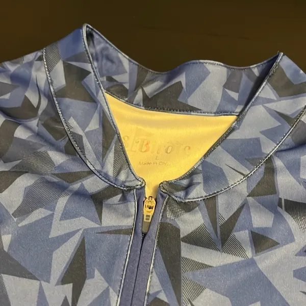 18Birdies Womens Golf Tank Top Blue Geometric Camo Quarter Zip Large‎ - Image 2