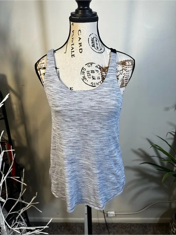 X90. Crz Yoga- Light Gray Strappy Women's Tank Top - Image 2
