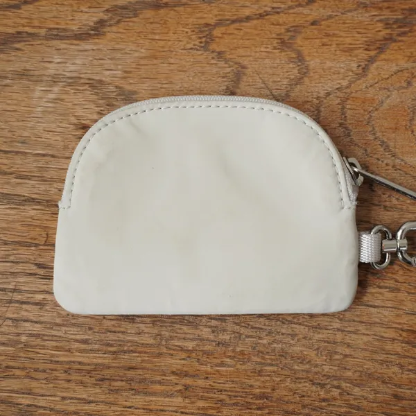 Lululemon Pouch Wristlet Keychain Women Cream Logo Strap Sporty Athleisure - Image 5