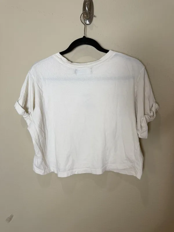 Peachy Keen Boxy Cropped Oversized Embroidered Graphic Tee T Shirt Size Large - Image 5