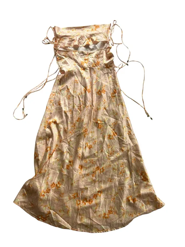 Petal & Pup Codi Satin Midi Slip Dress Blush Floral Size 6 Cottage Coquette - Image 7