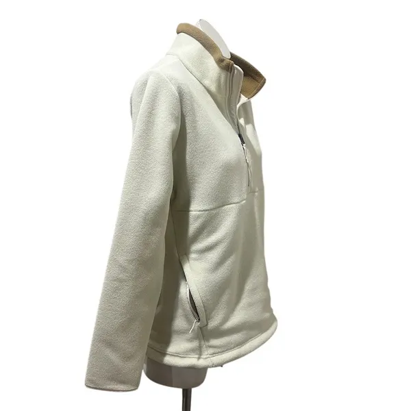 The North Face Womens Fleece Pullover 1/4 Zip Ivory Mock Neck Size L - Image 5