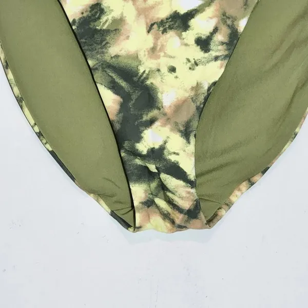 Aerie Green Abstract Print Bikini Bottoms NWTT Size Large Full Coverage Bottoms - Image 2