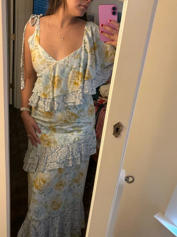Floral dress long Blue - Image 2