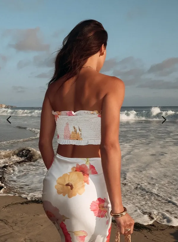 Stitch & Feather Dolce Vida Floral Tube Top & Midi Skirt - Image 3