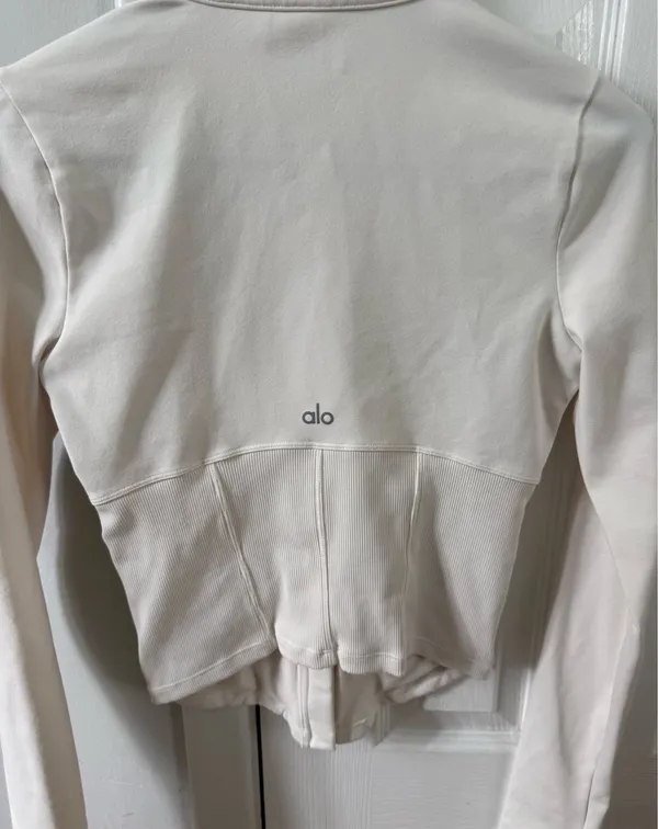 ALO Yoga White Long-Sleeve Corset Zip Front Jacket - Image 12