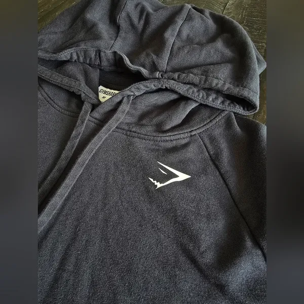 Gymshark Hoodie Women M Cropped Hooded Sweatshirt Pullover Athleisure - Image 3
