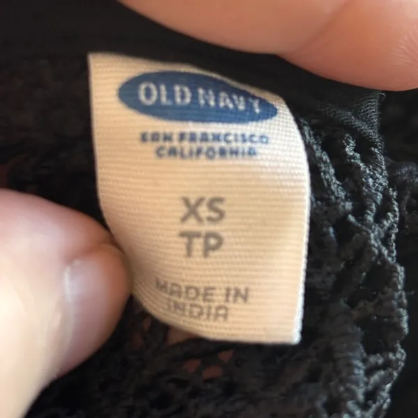 Old Navy Womens Tank Top XS Black Lace Yoke Sleeveless Boho Romantic Blouse - Image 5