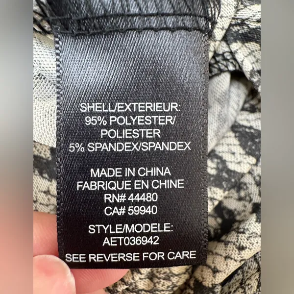 AFRM Revolve Zadie Semi Sheer Mesh Snakeskin Snake Print Long Sleeve Top Small - Image 8