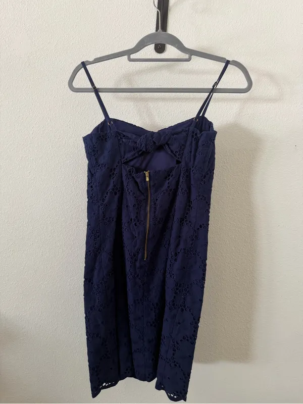 Lilly Pulitzer Shelli Eyelet Mini Dress Navy Blue - Image 6