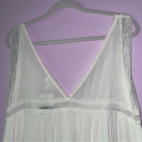 NEW Hayson Size L White Lace Trim Babydoll Tank Top 90s Y2K Cottage Fairy - Image 6
