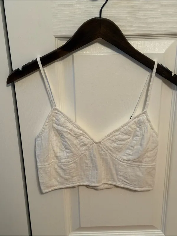 Free People One White Cropped Tank - Image 2