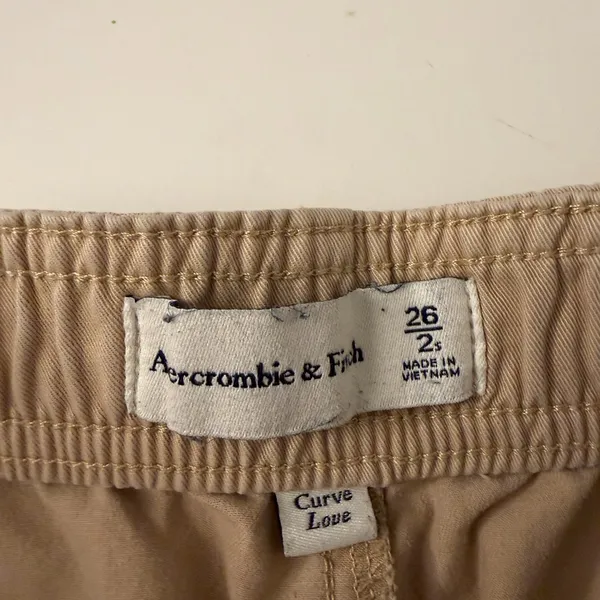 Abercrombie Cargo Pants Curve Love Y2K Street Style Utility Khaki Twill 26 / 2S - Image 4