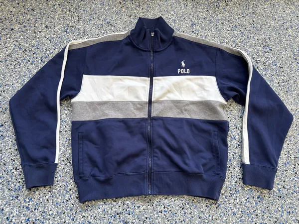 Polo Ralph Lauren navy blue color-blocked track jacket - Image 2