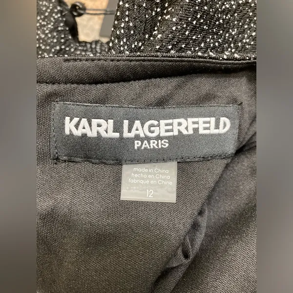 NEW KARL LAGERFELD Paris BLACK SHIFT DRESS - SIZE 12 - Image 6