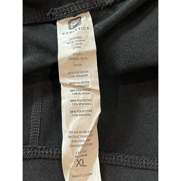 Fablectics Cropped Inspirational Wording Black Leggings XL - Image 5