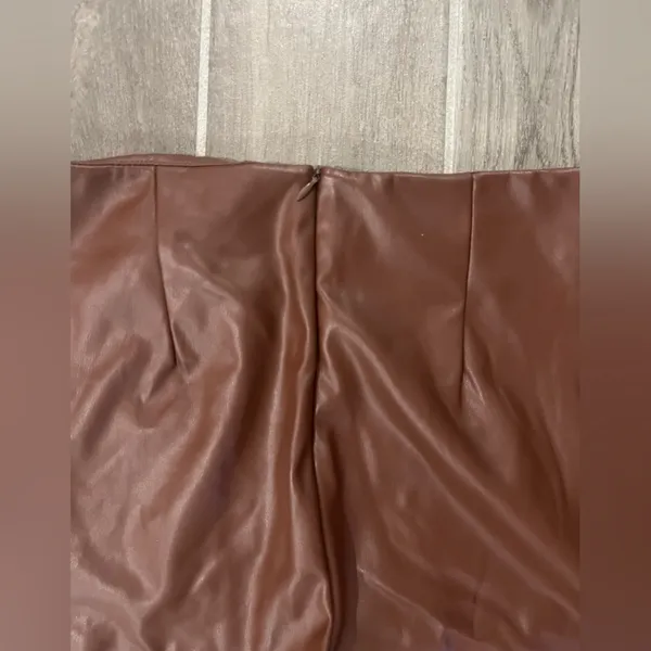 Vestique Brown Faux Leather Pants - Image 4