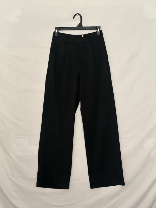 Halara High Waisted Wide Leg Dress Pants Black Pleated Pull On Trousers(A921) - Image 2